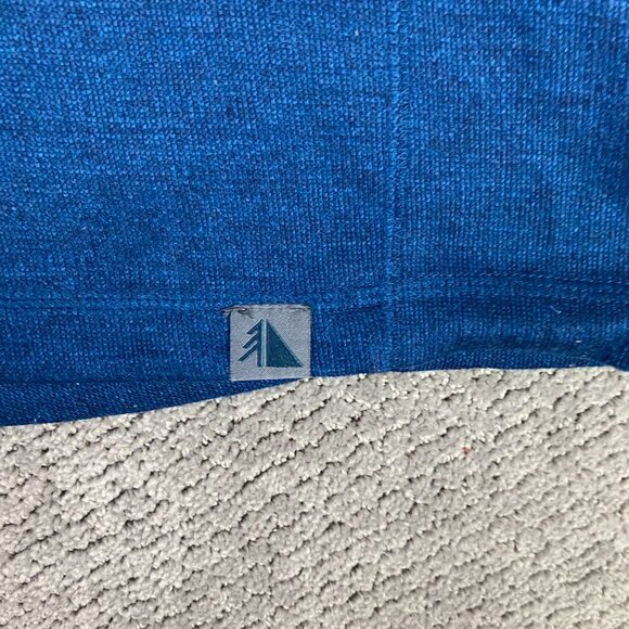 LL Bean Henley Shirt Mens Medium Blue Base Layer Elbow Patch Hiking Outdoor Wool - Picture 5 of 11